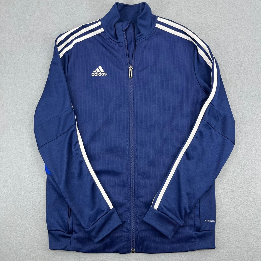 Adidas Climalite Womens‎ Navy Blue Full Zip Track Jacket Three Stripe M